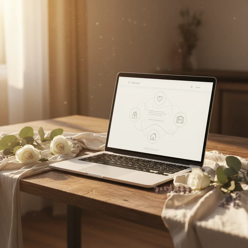 Cadeau de noces de coton posé sur une table en bois